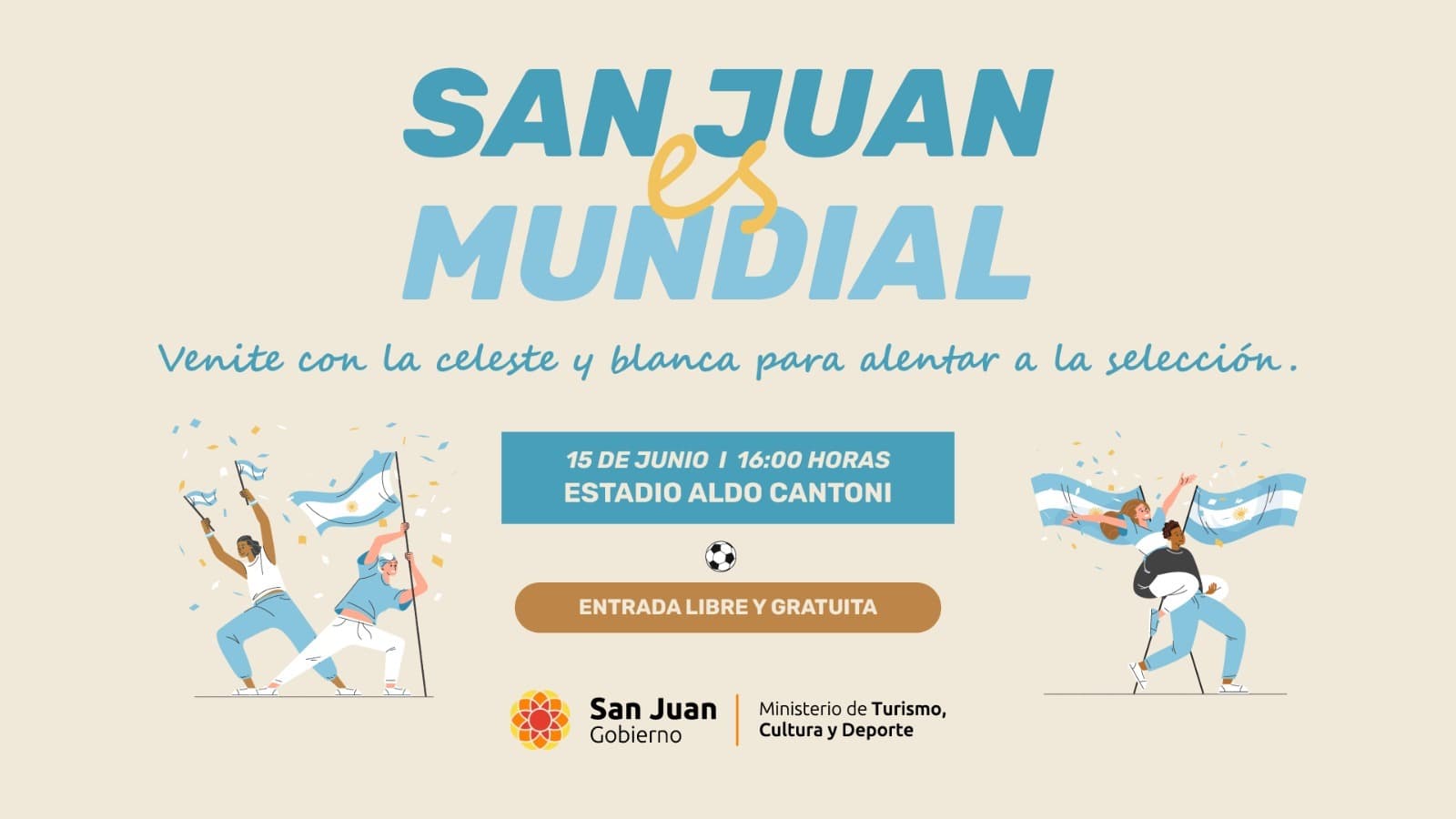 San Juan prepara una jornada gratuita en el Cantoni para alentar a la Selección antes del debut